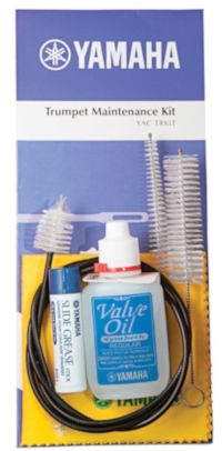 Package containing Yamaha trumpet cleaning kit