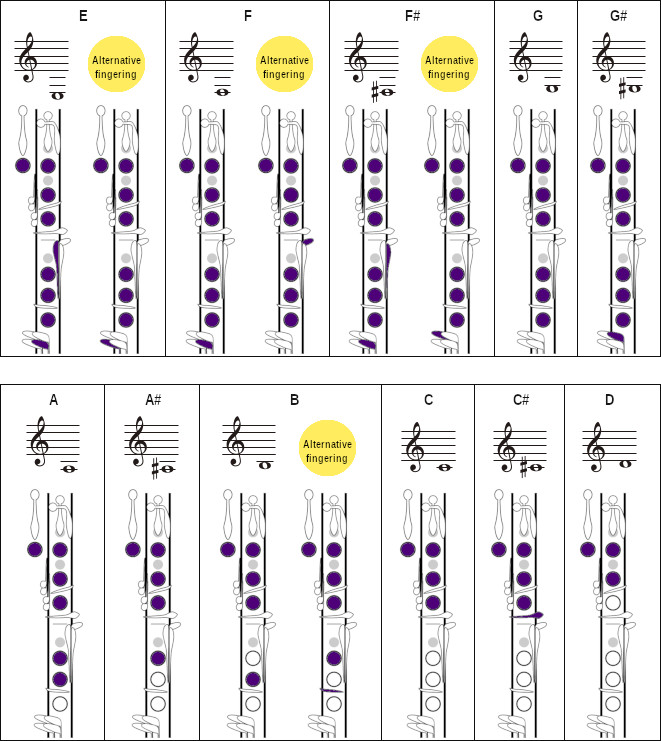 Manuel Gangl s Fingering Chart For Clarinet Sites unimi it